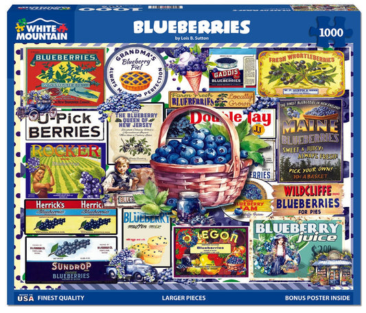 Blueberries (1879pz) - 1000 Piece Jigsaw Puzzle