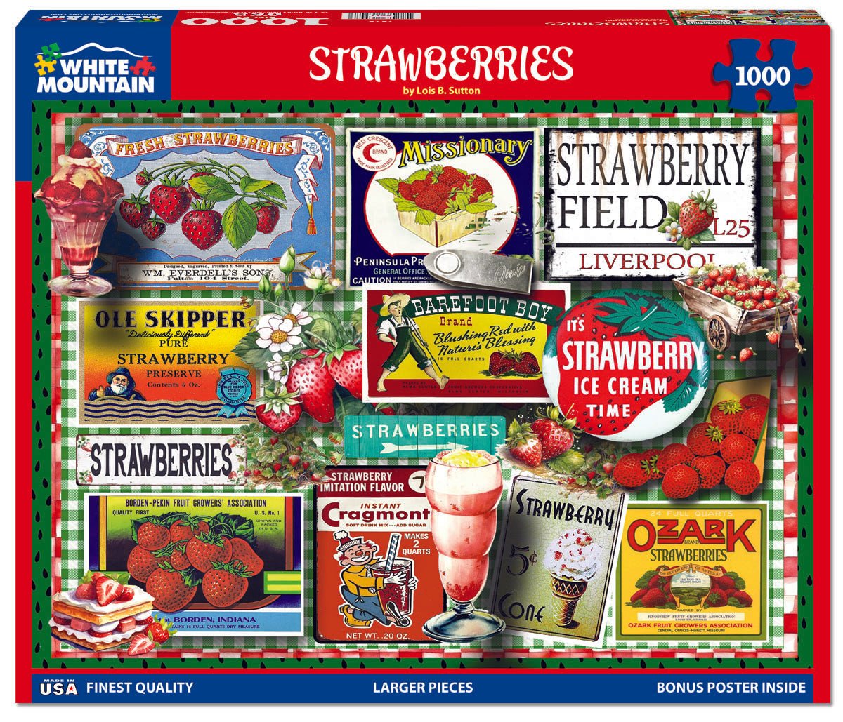 Strawberries (1878pz) - 1000 Piece Jigsaw Puzzle