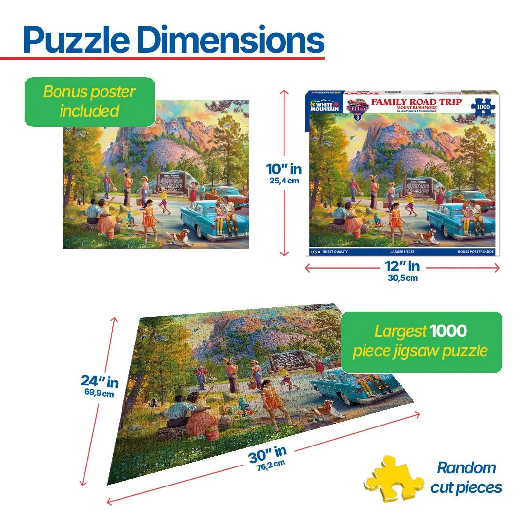 Family Road Trip-Mt Rushmore (2088pz) - 1000 Piece Jigsaw Puzzle