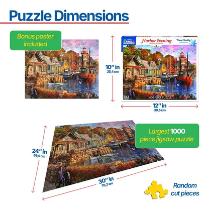 Harbor Evening (1418pz) - 1000 Piece Jigsaw Puzzle