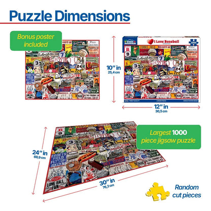 I Love Baseball (1748pz) - 1000 Piece Jigsaw Puzzle