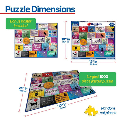 I Love Cats (1985pz) - 1000 Piece Jigsaw Puzzle