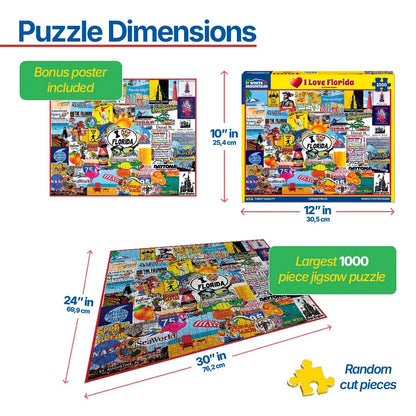 I Love Florida (1455pz) - 1000 Piece Jigsaw Puzzle