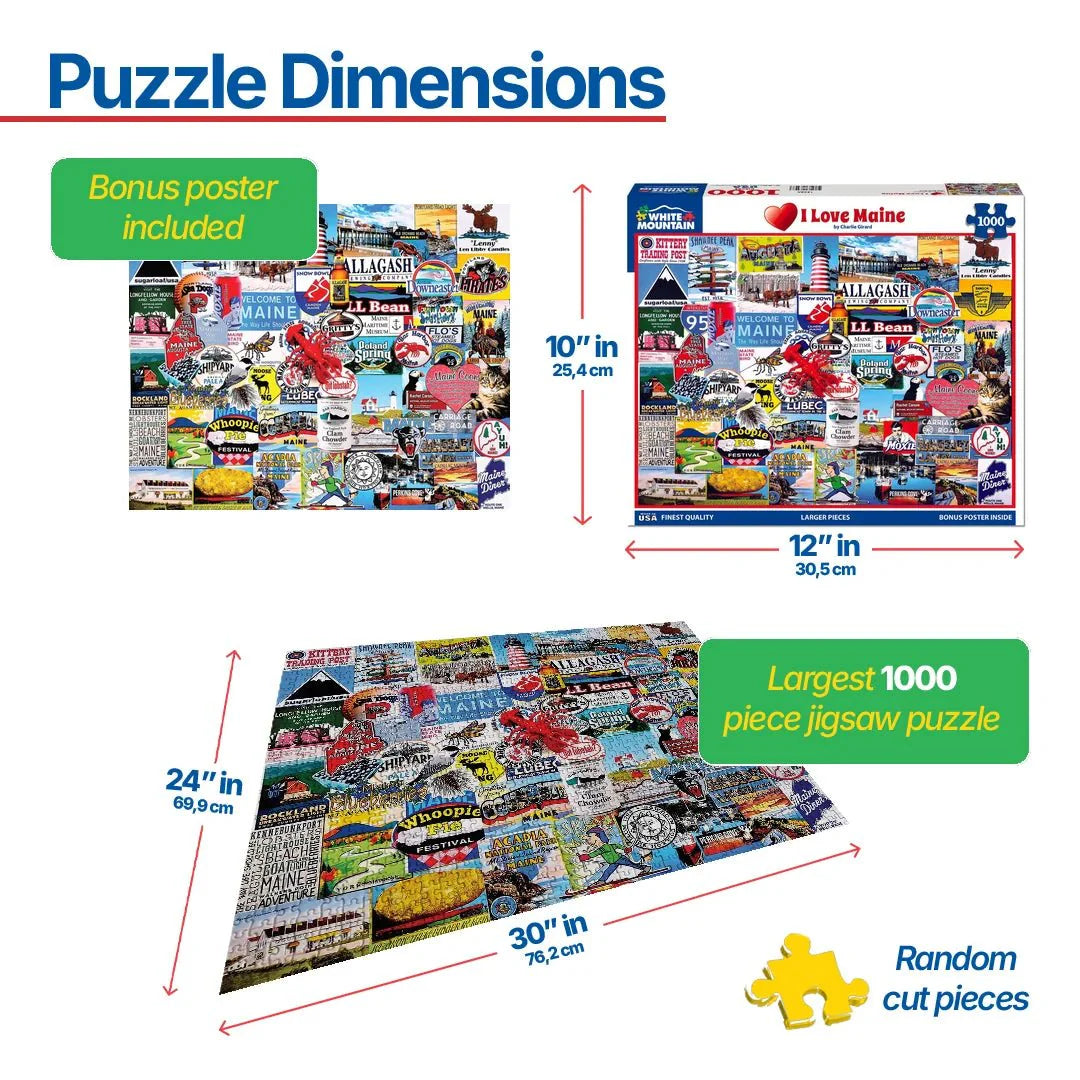 I Love Maine (1306pz) - 1000 Piece Jigsaw Puzzle