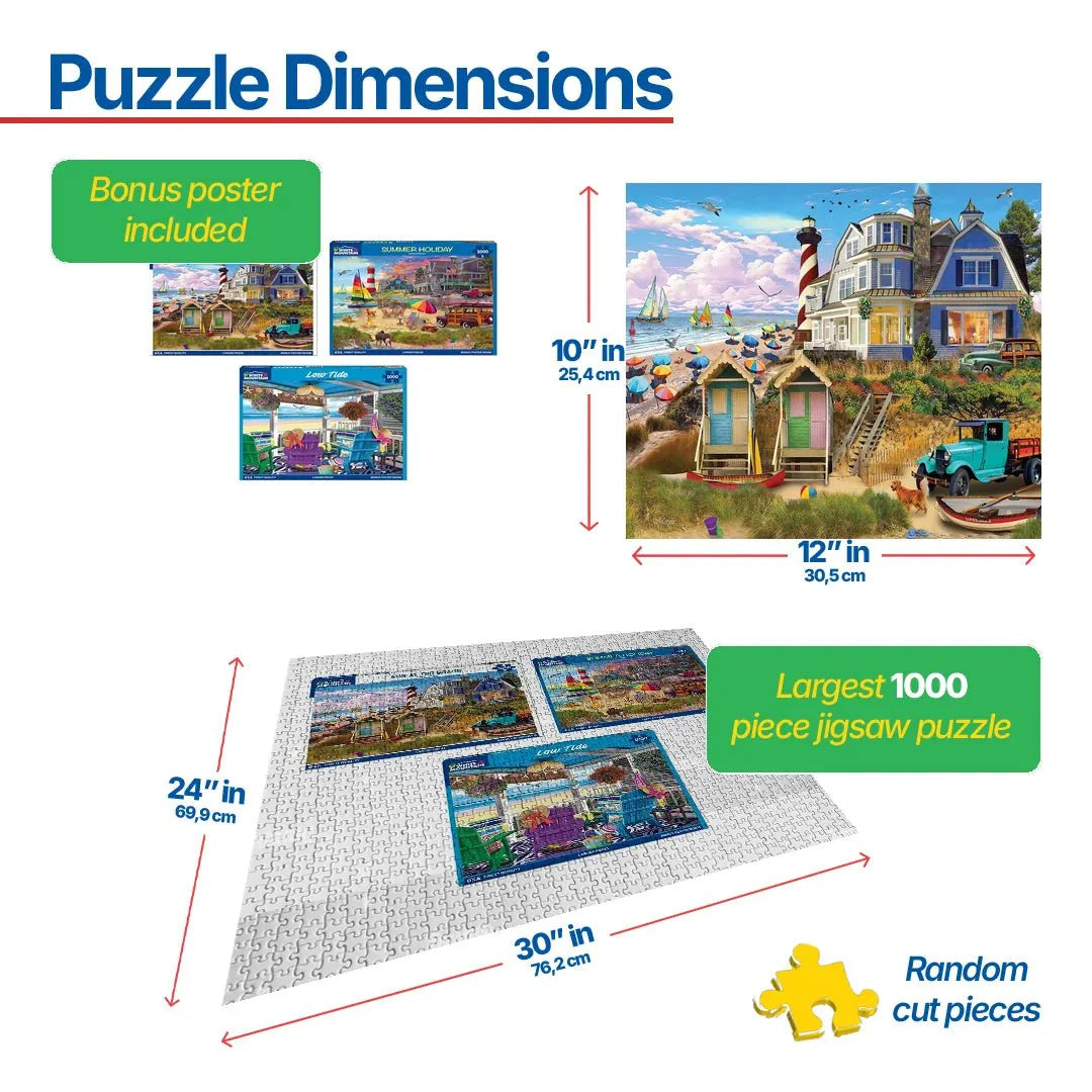 Set of 3: Seaside Retreats Bundle 1000 piece